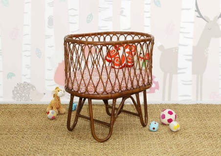 Ovalia Rattan Baby Crib